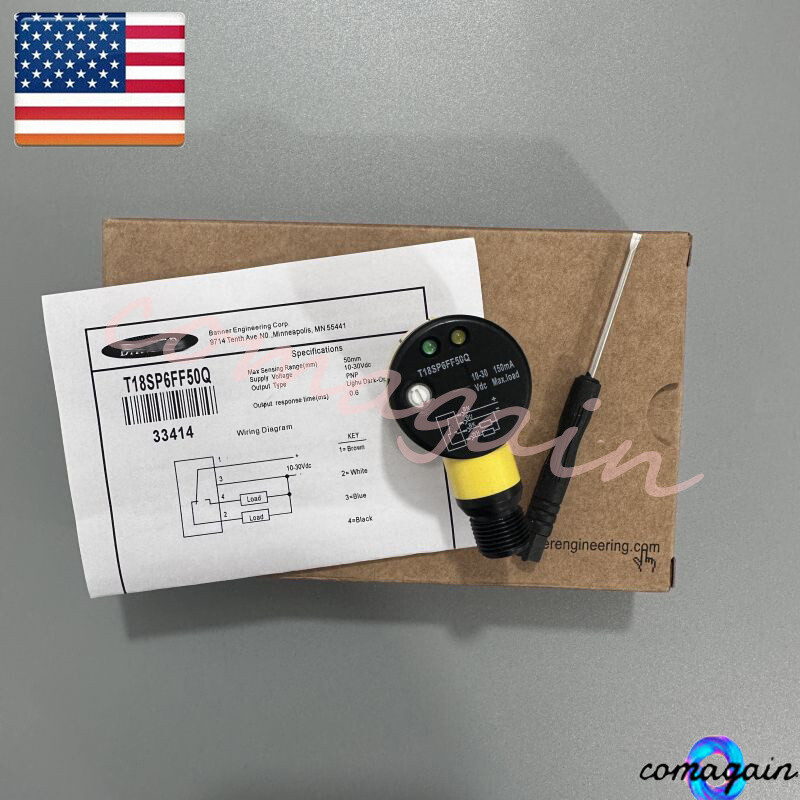 NEW FOR BANNER ENGINEERING T18SP6FF50Q SENSOR 33414 10-30VDC