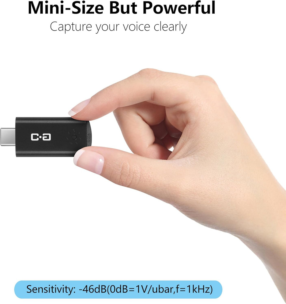 USB C Mini Microphone for Mac Mini M4/M4 Pro & Macbook | Plug-And-Play Condenser