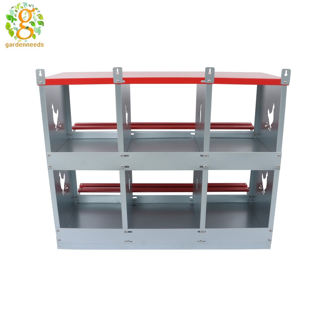 Nesting Box Chicken Laying Boxes Durable Metal 6 Compartment Nesting Boxes