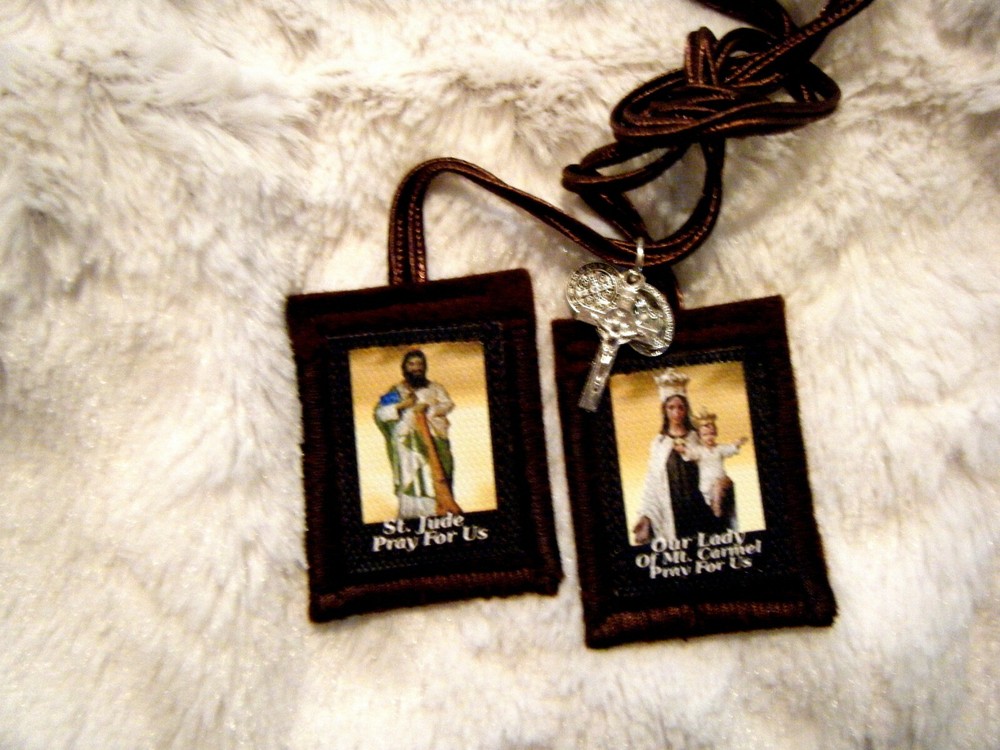 St. Jude Brown Scapular The Saint of Hopeless Cases 100% Wool Handmade in USA 