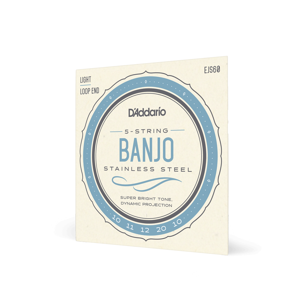 D'Addario EJS60 5-String Banjo Strings, Stainless Steel, Light, 9-20