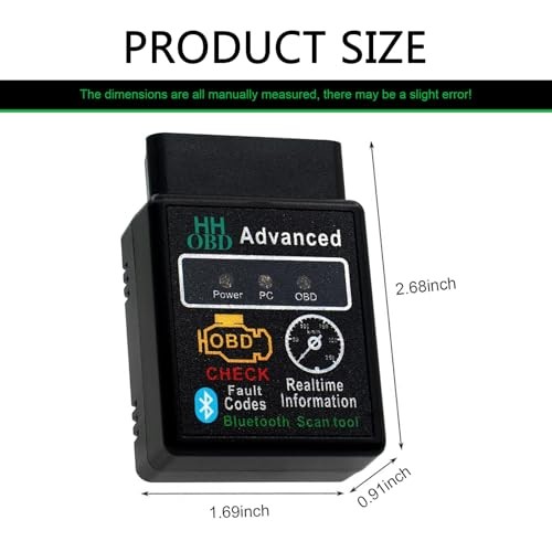 Car OBD2 Bluetooth Diagnostic Tool, Wireless Reset and Clear Fault Codes