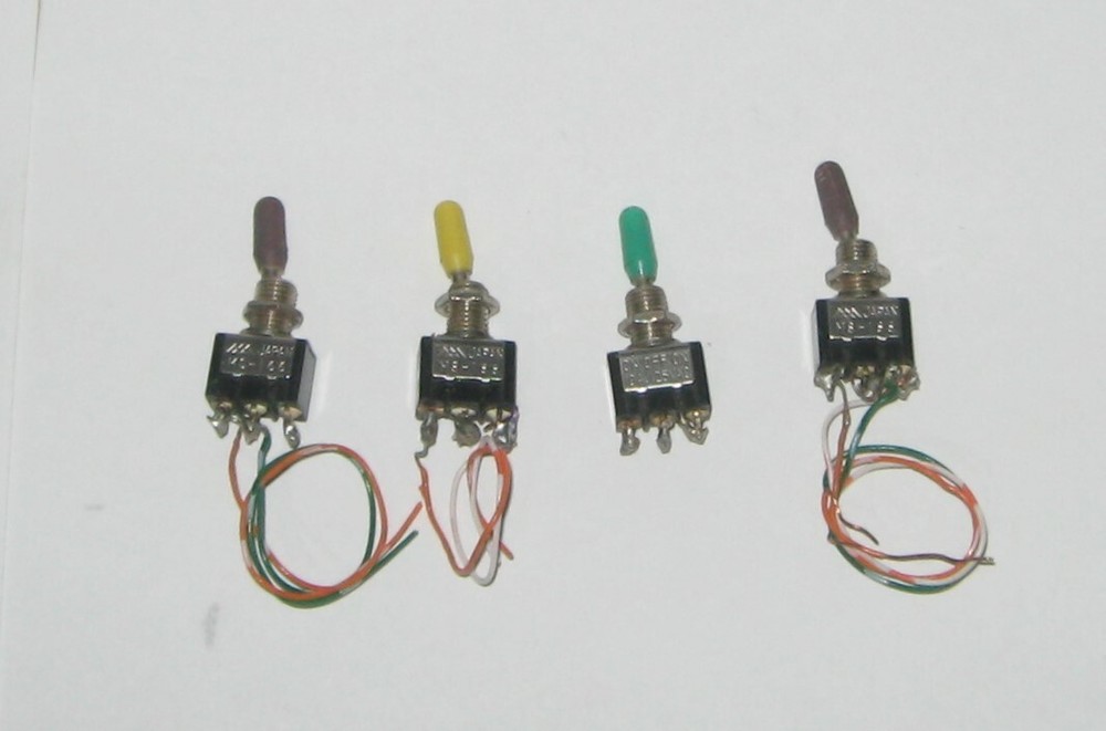 panel mount bat handle toggle switches (1) 3 & (3) 2 position-10 amp 125 volt AC