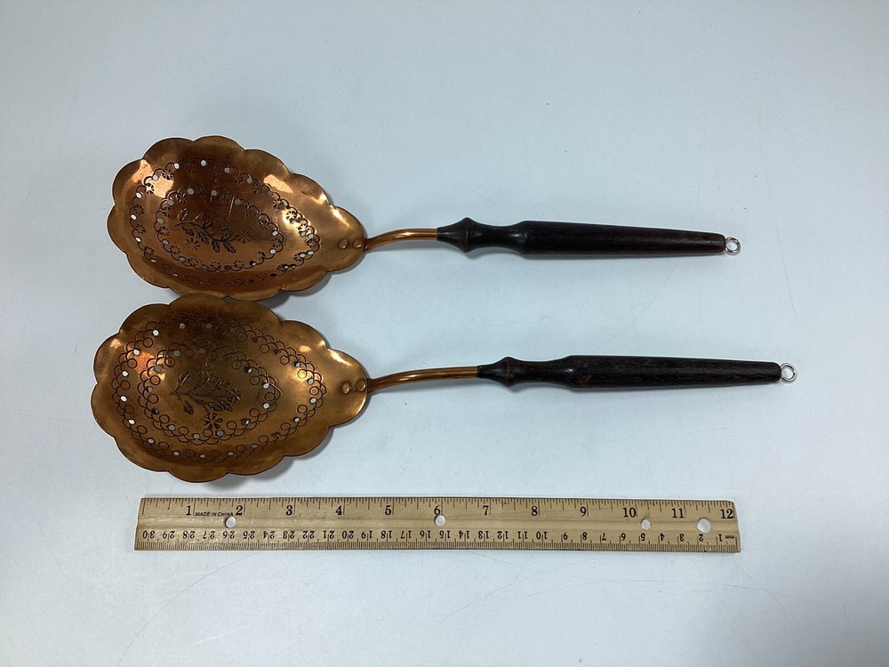 Anitque Russian Ukraine Copper Serving Spoon