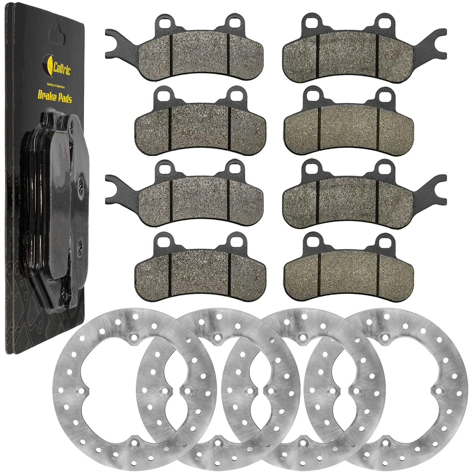 Fronr & Rear Brake Disc Rotors w/ Brake Pads for Can-Am Maverick X3 900 HO 2018