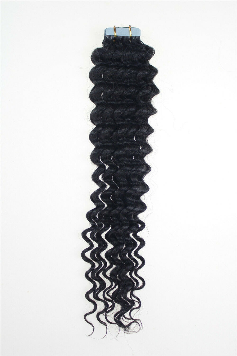 Invisible Tape in Hair Extensions 100% Human Hair Balayage Curly Skin Weft 18in