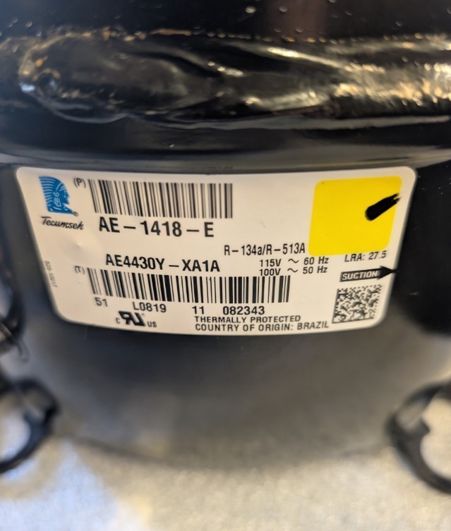 Tecumseh AE4430Y-XA1A Replacement Refrigeration Compressor