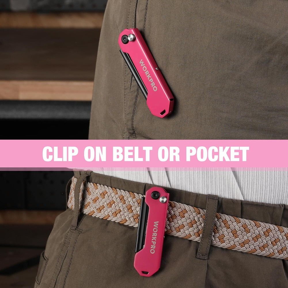 WORKPRO EDC Folding Utility Knife, Mini Box Cutter with Quick Open Axis Lock