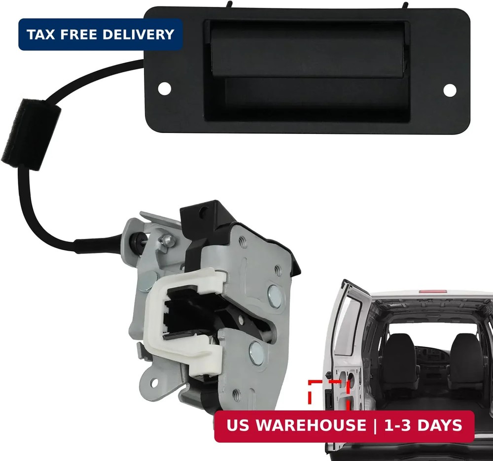 Left Driver Side Rear Cargo Door Latch with Handle for 1992-2019 Ford E150 E250