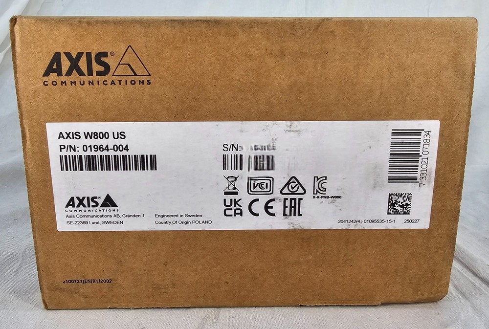 Axis Communication W800 System Controller Body Camera Video Offloading 01964-004