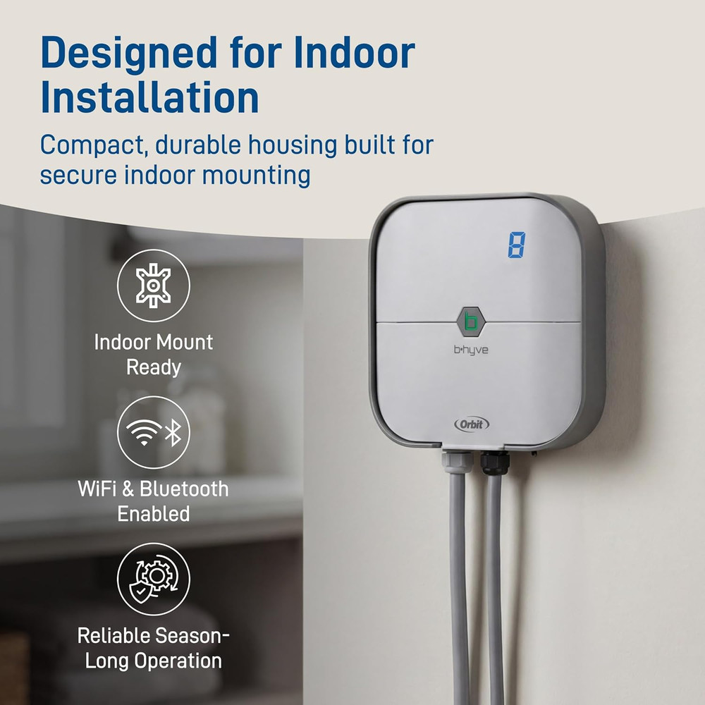 57925 B-Hyve 8-Zone Smart Indoor Sprinkler Controller
