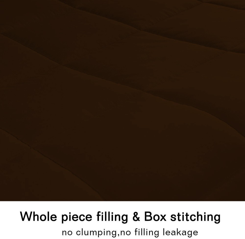 Deluxe 1000TC Chocolate Down Alternative Comforter 100% Cotton Solid Pattern
