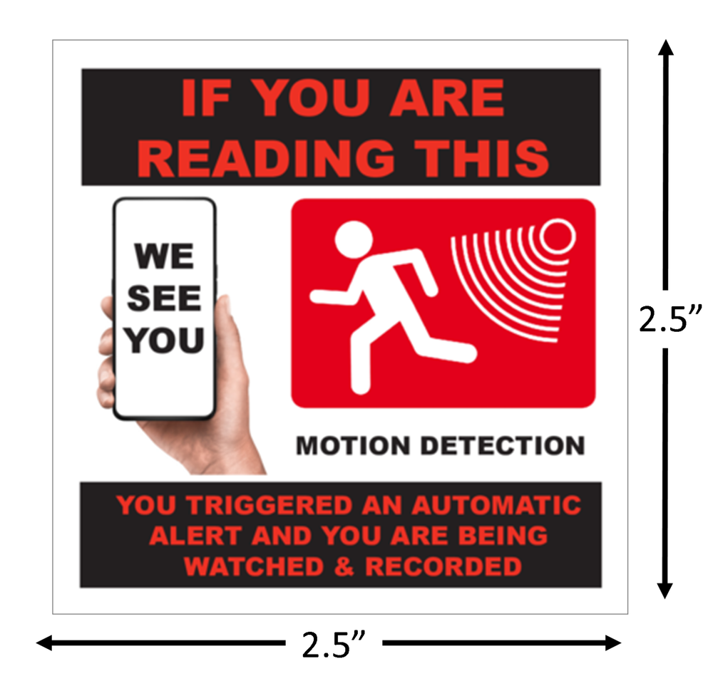 Motion Detection Camera Smart Phone Security Stickers / 6 Pack + FREE Shipping