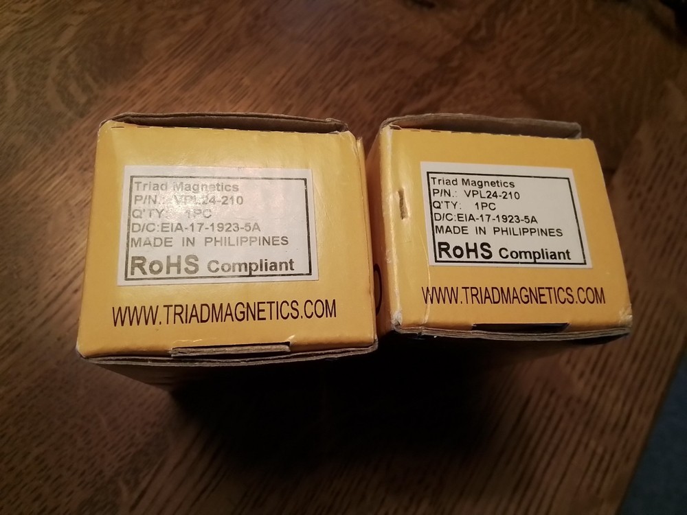 6  ea  Step Down Chassis Mount 120 V Pri Power Transformers  18 V to 24 V Sec