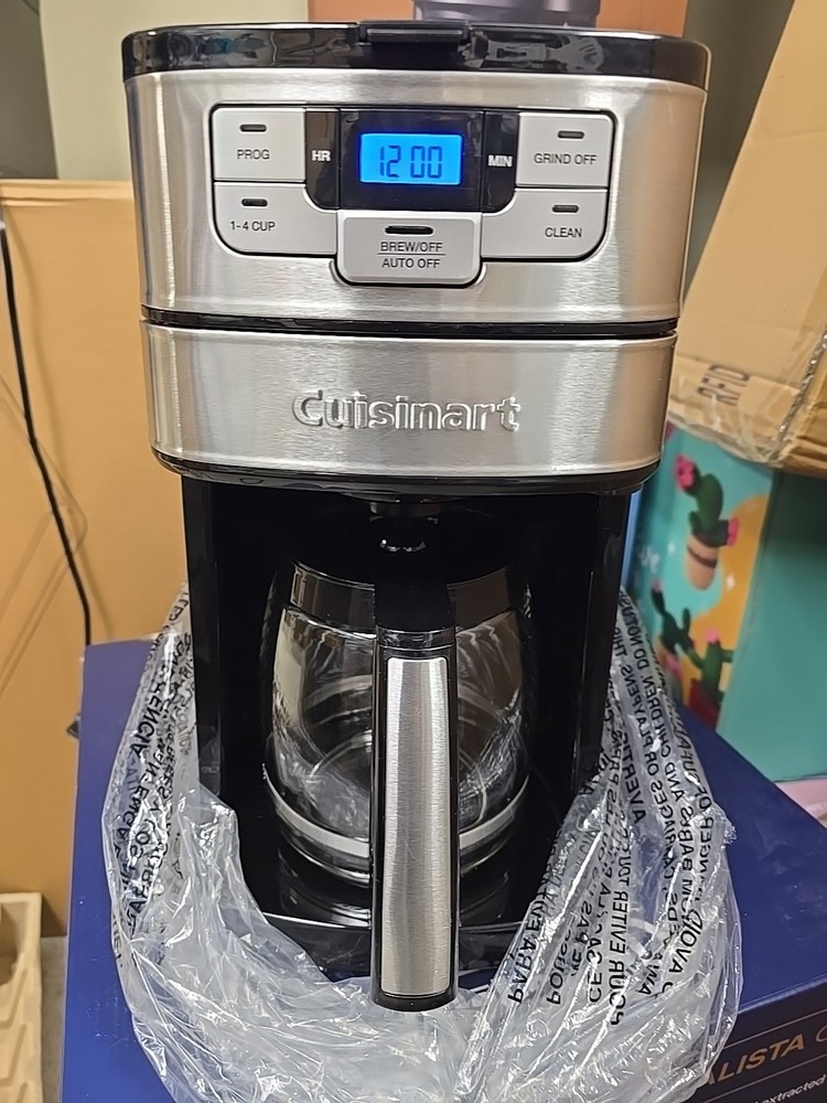 Cuisinart Automatic Grind & Brew 12-Cup Coffee Maker - Display Lcd Power TESTED