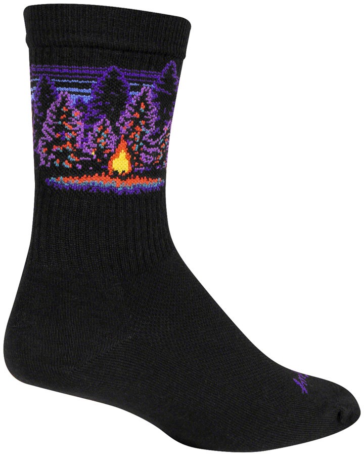 SockGuy Solitude Wool Crew Socks Small/Medium Black