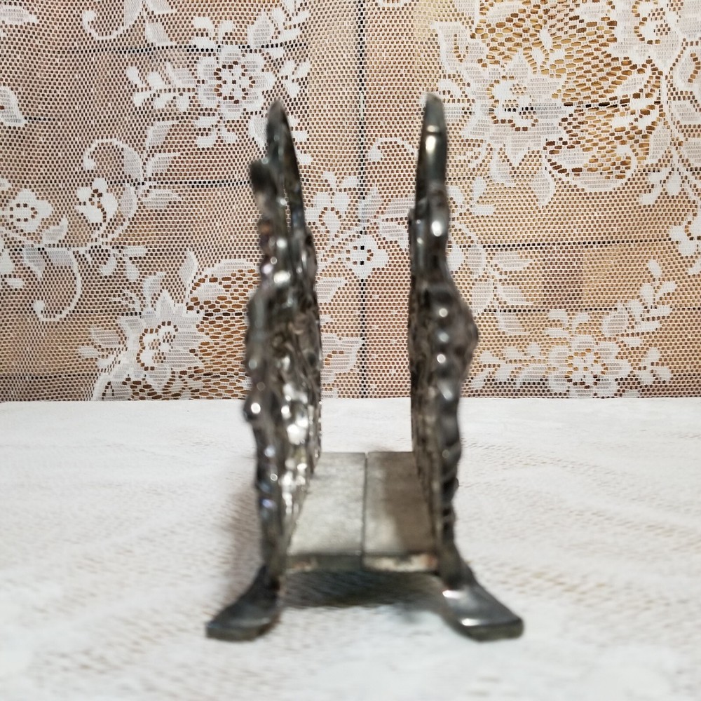 Godinger Letter Napkin Holder Silver Plated 1994 Grape & Leaf Design