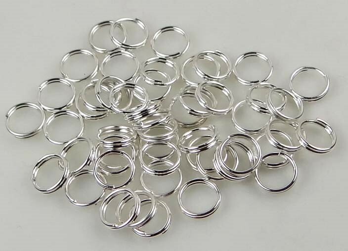 50 Split Rings Silver Pewter 6mm JUMP RINGS Splitring