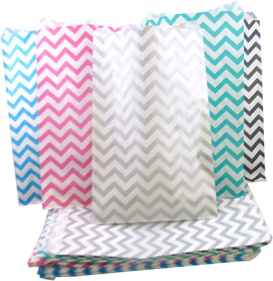 Decorative Flat Mixed Chevron Paper Gift Bags