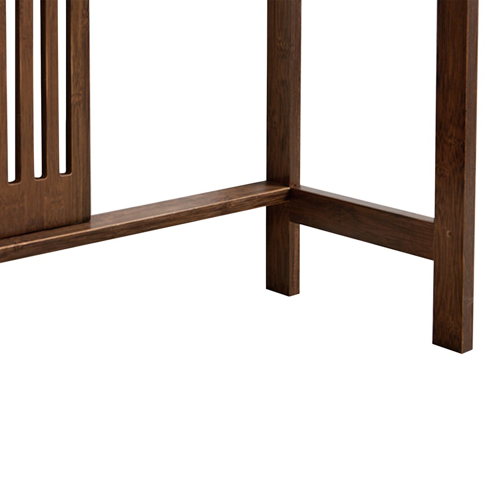 2 Tiers Long and Narrow Side Table Slim Accent Table Versatile Bamboo Table