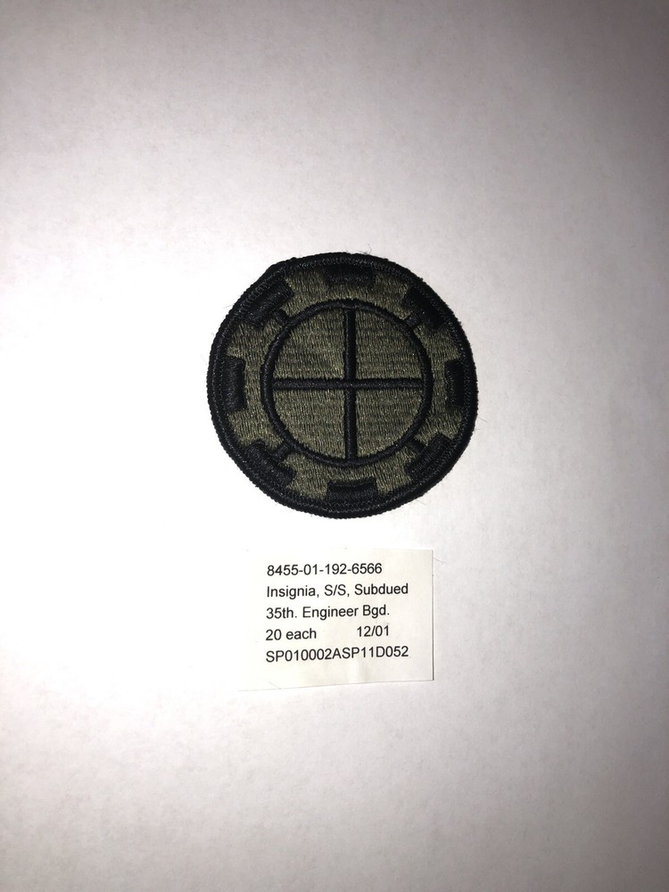 35th Engineer Brigade Subdued U.S. Army Shoulder Patch Insignia