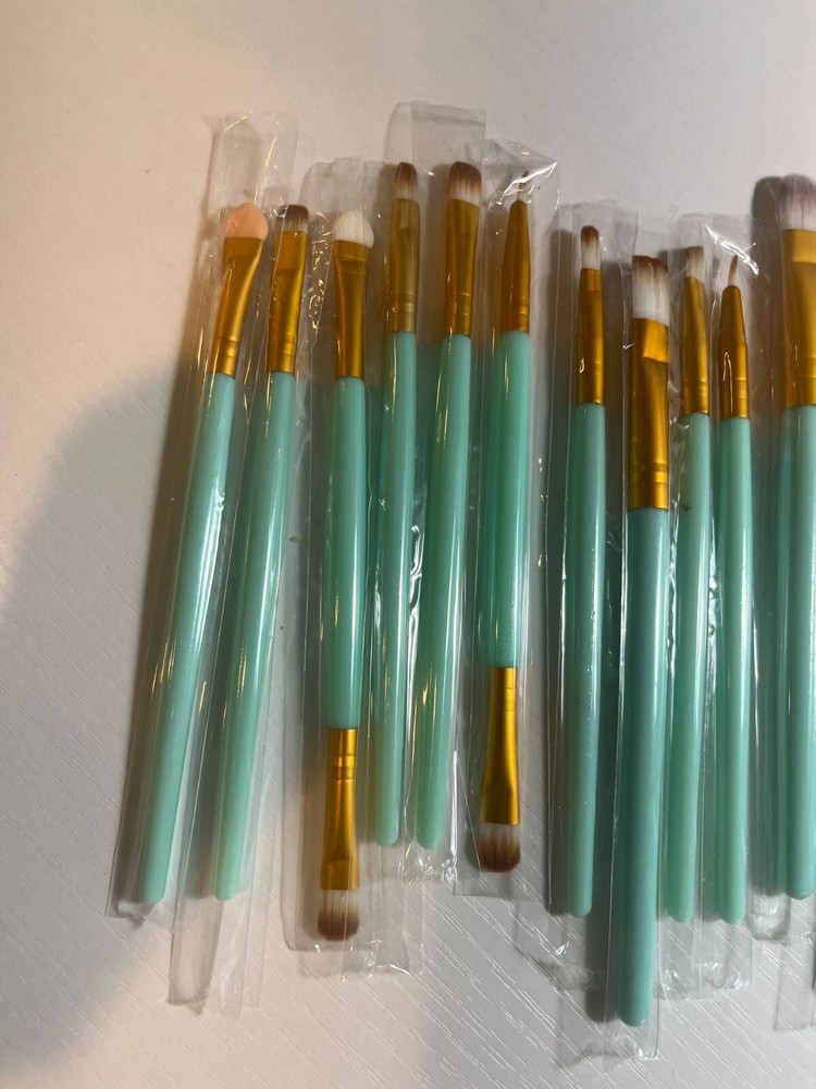 20pc Melady Multi-Function Cosmetic Makeup Brush Set, Green/Gold