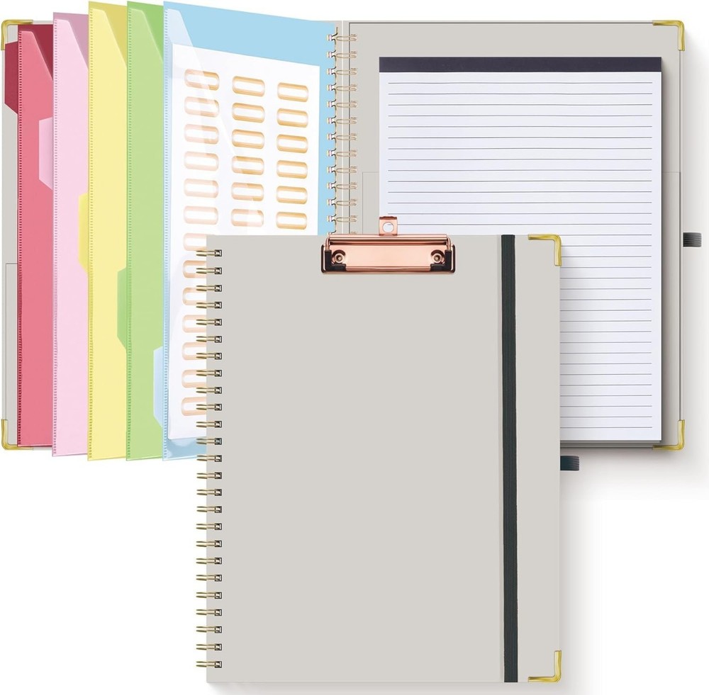HAUTOCO Clipboard Folio with Refillable Lined Notepad for Letter Size (11" x ...