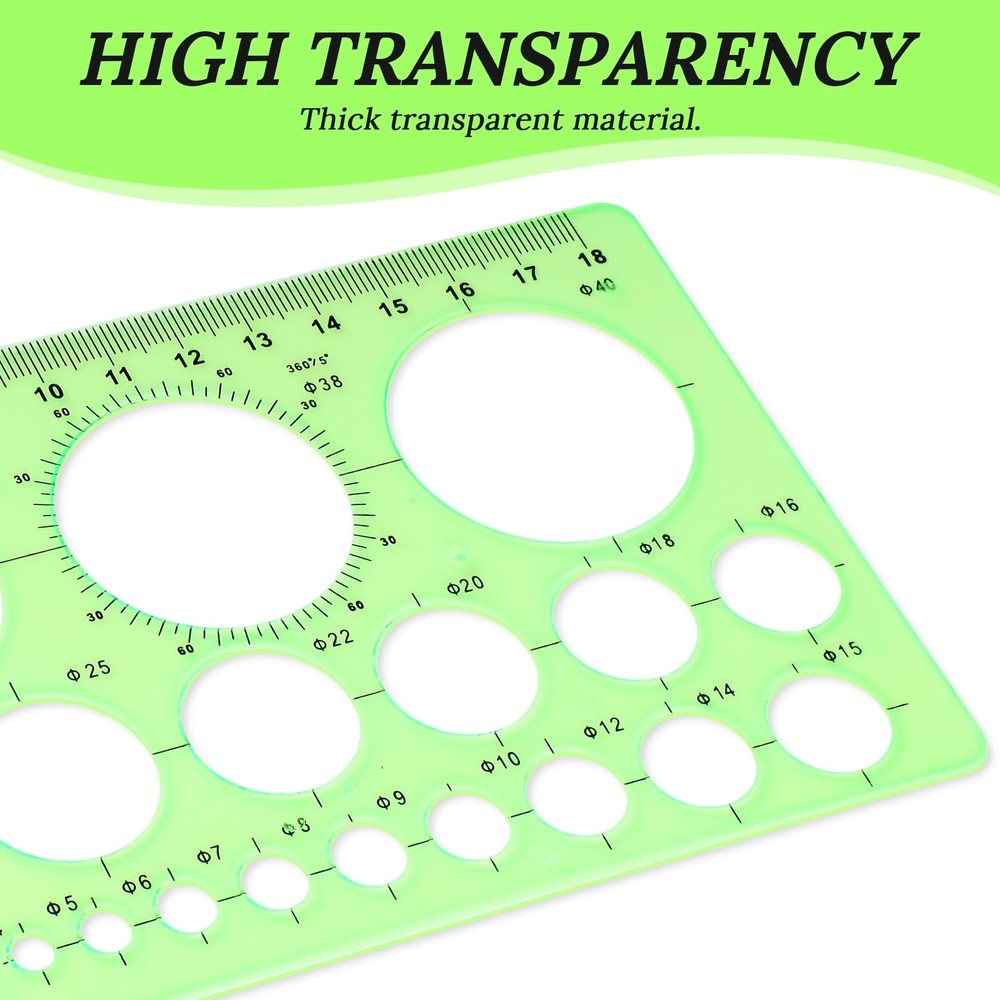 Geometric Drawings Templates, 4 Pcs Circle Shape Stencils Measuring Geometry ...