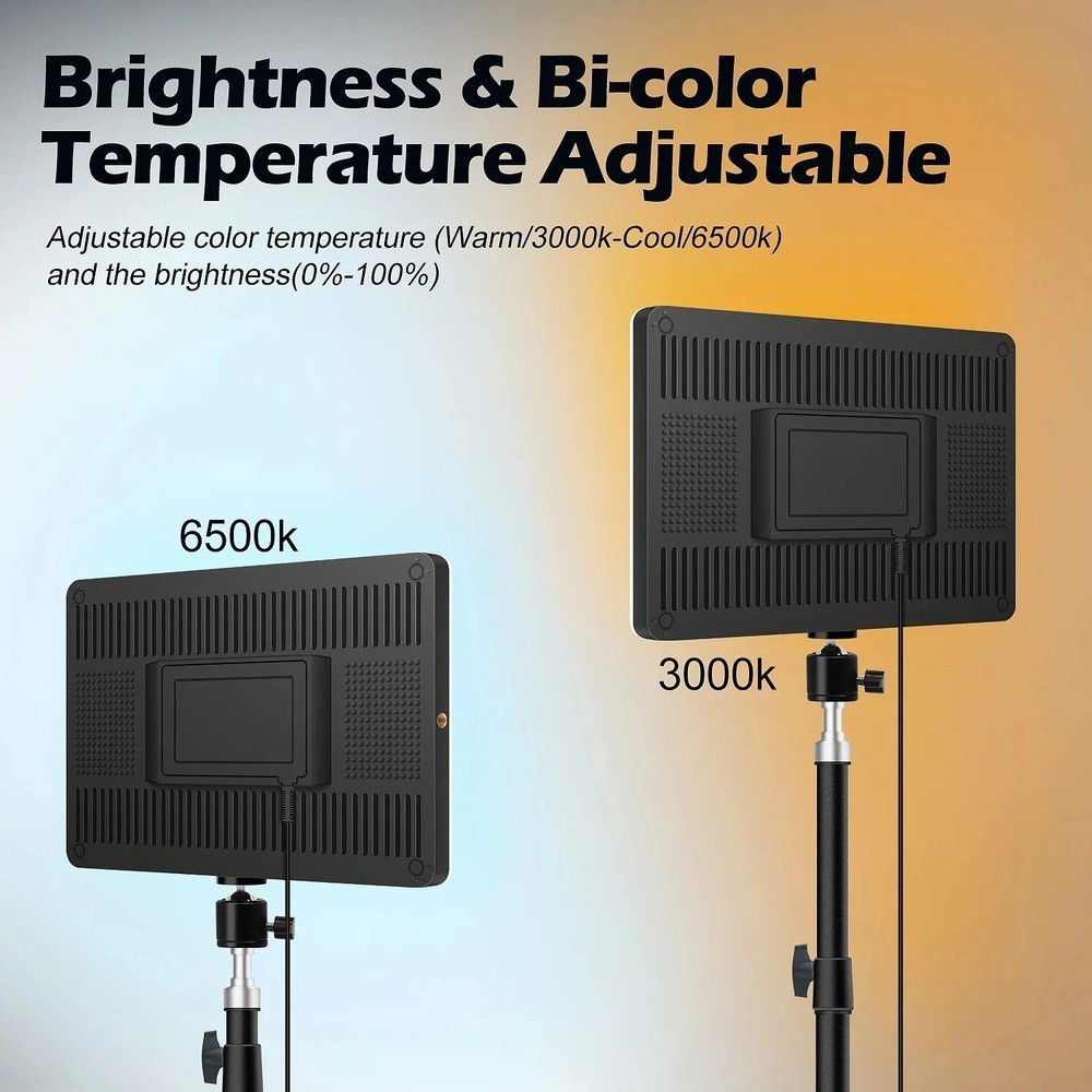 2-Pack LED Video Light Kit, NiceVeedi Studio Light, 2800-6500K Dimmable Photo