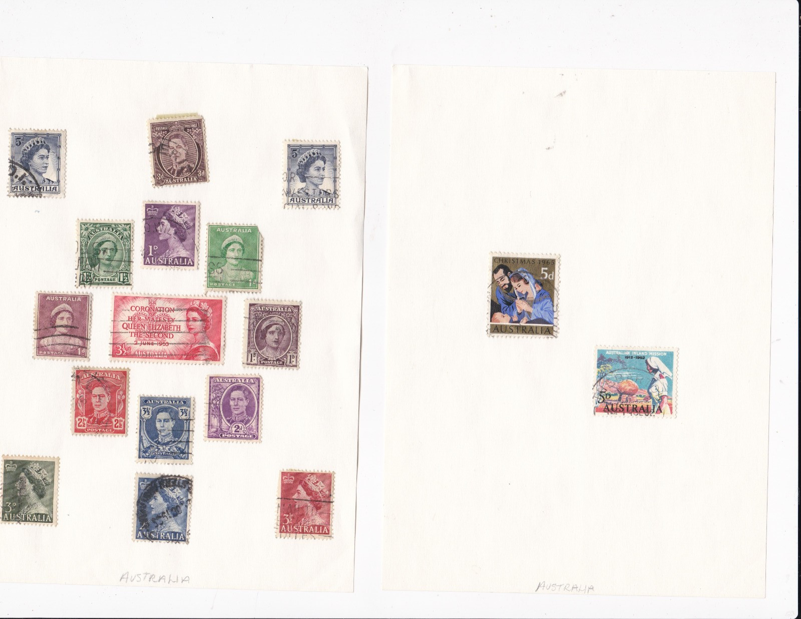 AUSTRALIA POSTAGE STAMPS - 46 USED AS A LOT. 1957-1967