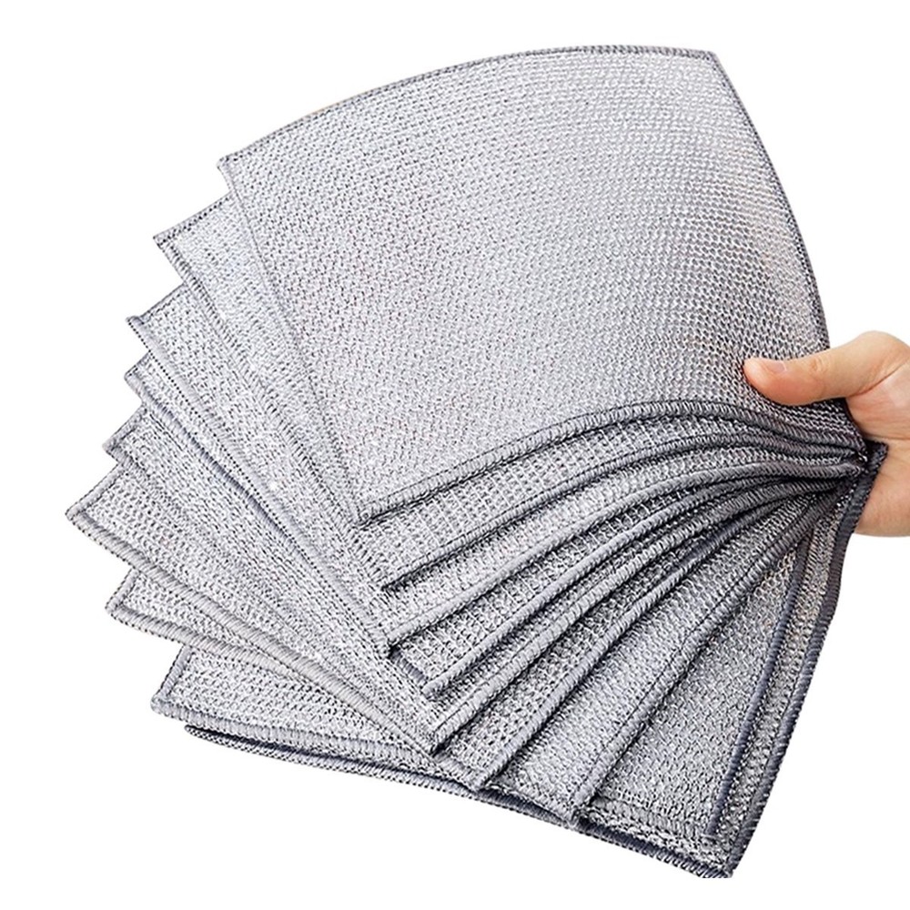 10pcs Multipurpose Wire Miracle Cleaning Clothes Thickened Cleaning Sponge Scrub