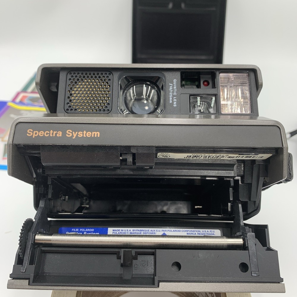 Vintage Polaroid Spectra System Instant Camera Remote & Hard Shell Case Untested