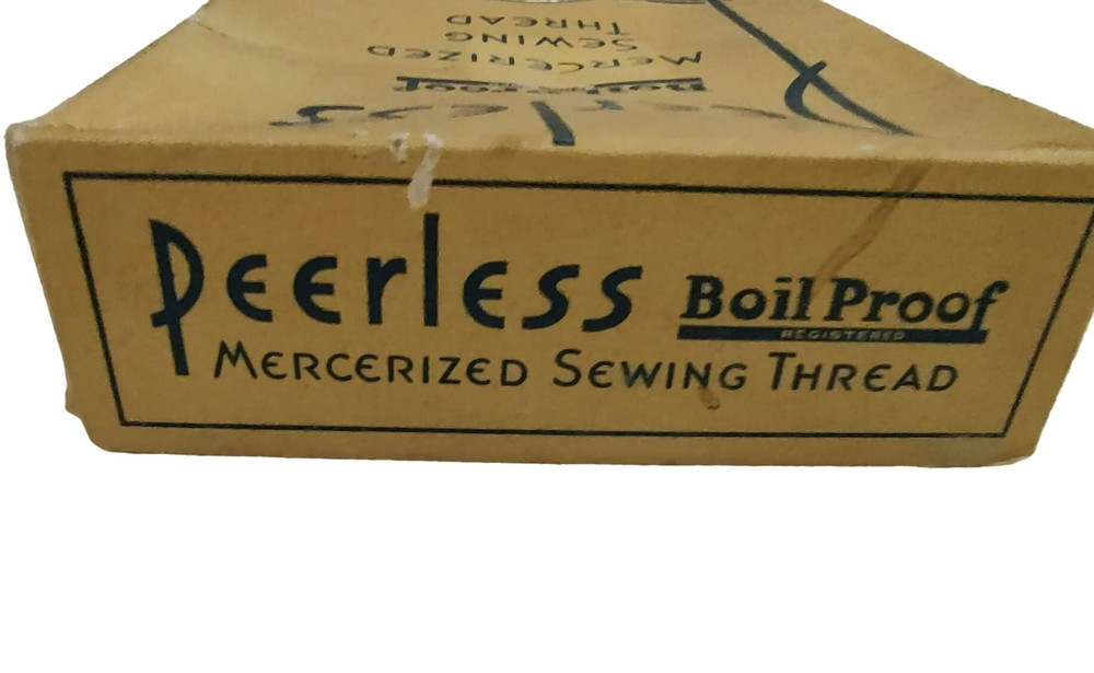 Empty Peerless Mercerized Sewing Thread Box Circa 1940s Display BOX ONLY Vintage