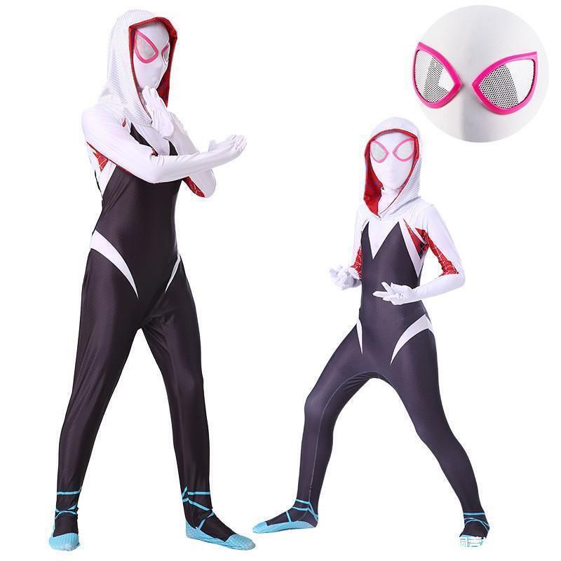 Spider-Man Costume Miles Gwen Halloween Jumpsuit Cosplay Bodysuit size 150-190