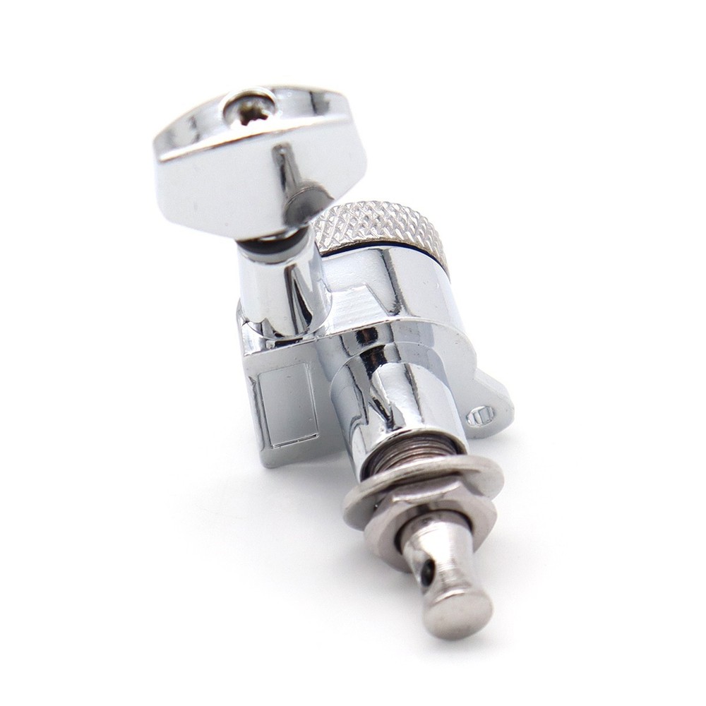 6L inline Guitar Threaded Locking Tuners String Tuning Pegs Machines Head,Silver