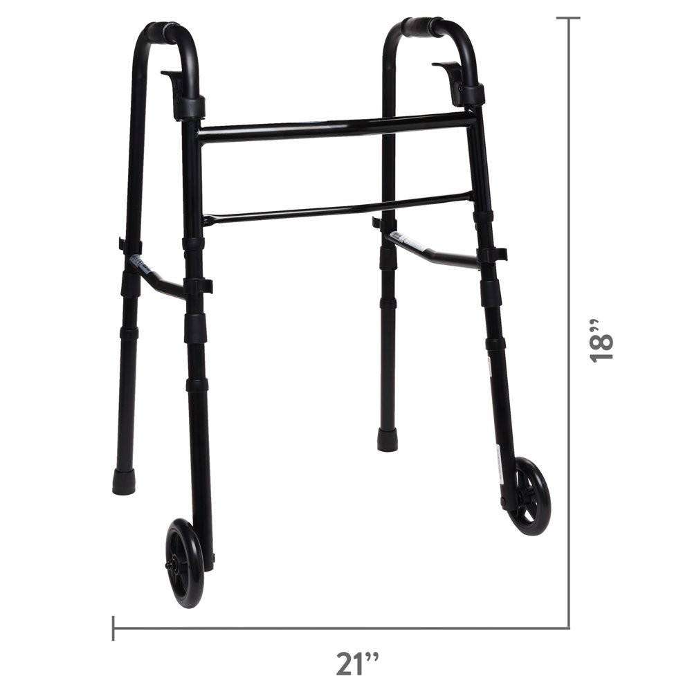 WHEELED WALKER Collapsible Folding Height Adjustable w/Extensions