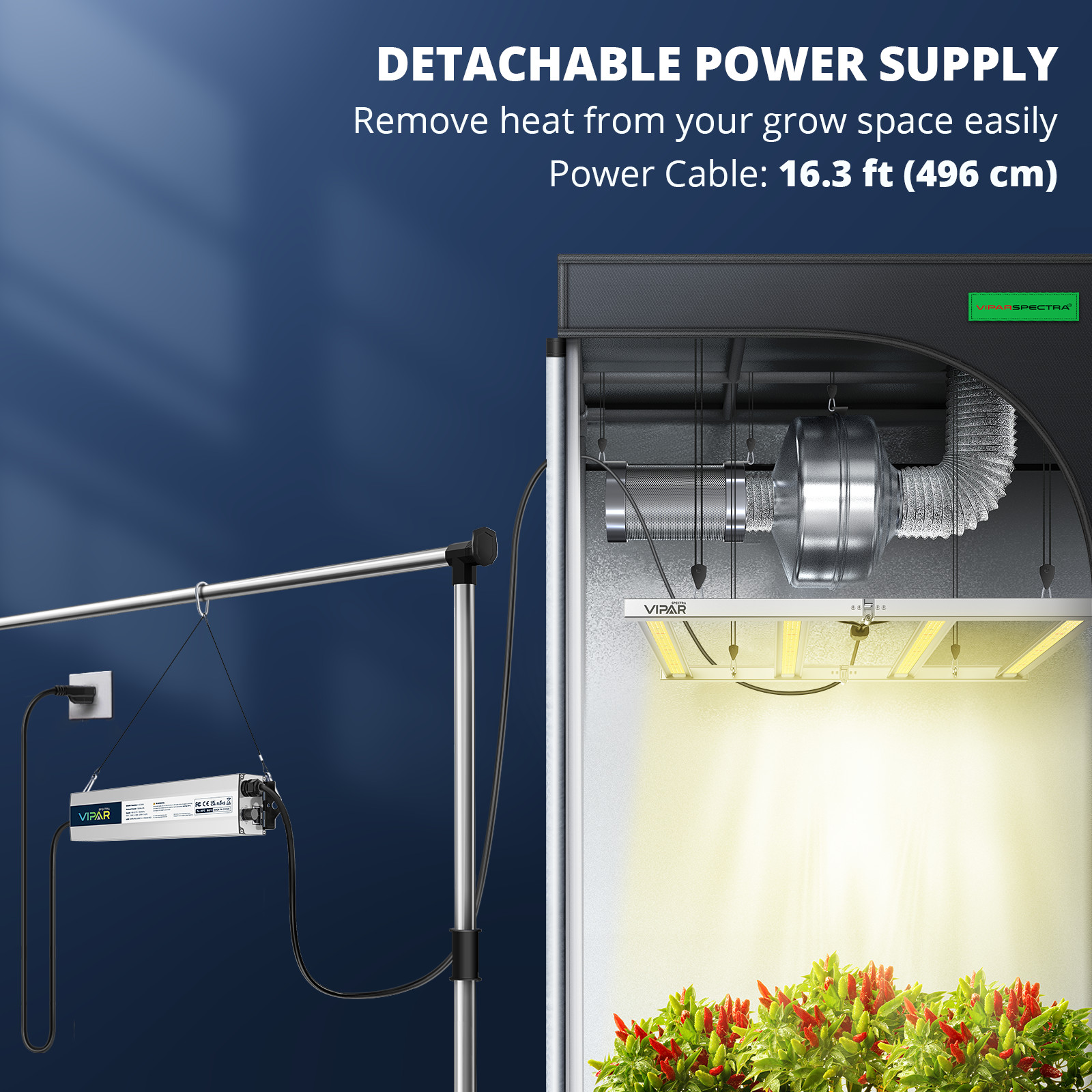 VIPARSPECTRA KS3000 LED Grow Light Full Spectrum Commercial Plants Indoor Flower