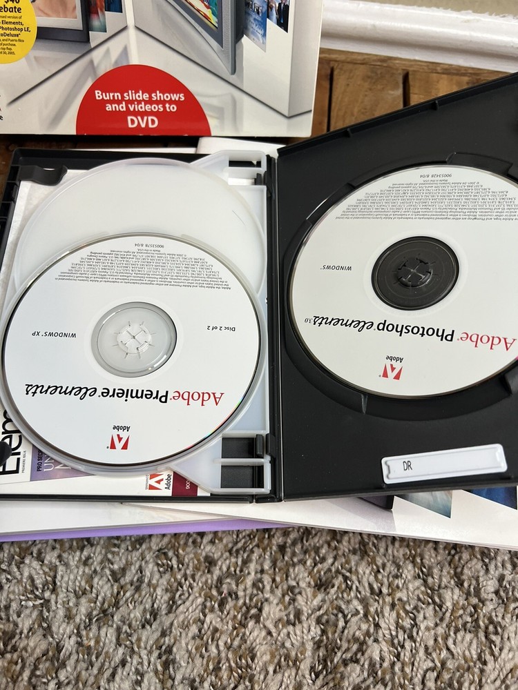 Adobe Photoshop Elements 3.0 And Adobe Premier Elements W/ Books/CD