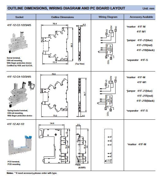 Slim Relay and Base, 24VDC Coil, 6 Amp Contact, NO/NC, Din Rail HF41F 24-ZS