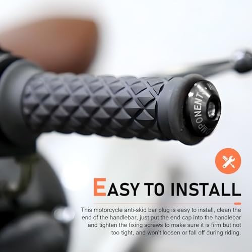 2PCS Motorcycle Handlebar End Plugs, Metal Rustproof Impact-Resistant