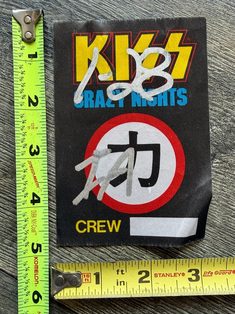 KISS Pass Satin Crazy Nights Tour Jan 28 1988 Crew Springfield Mass Vintage Kiss