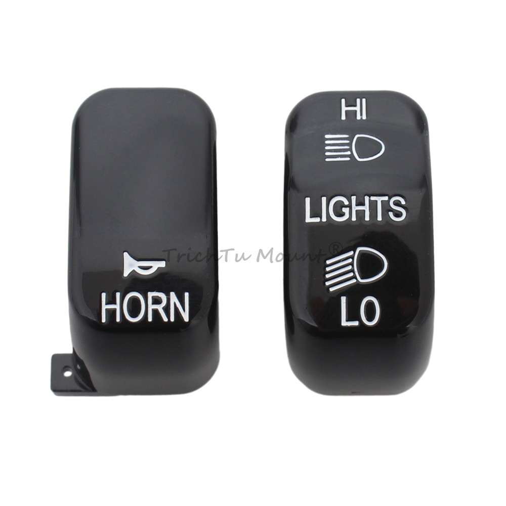 Black Hand Control Switch Button Caps For Harley Electra Glide FLHTCU 1996-2013