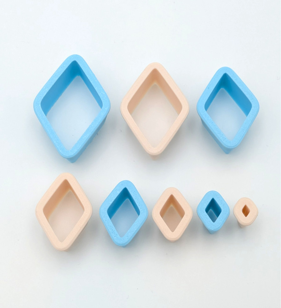 Round Diamond Clay Cutter Shape Set ~ Polymer Crafting Tool ~ Stackable Outline