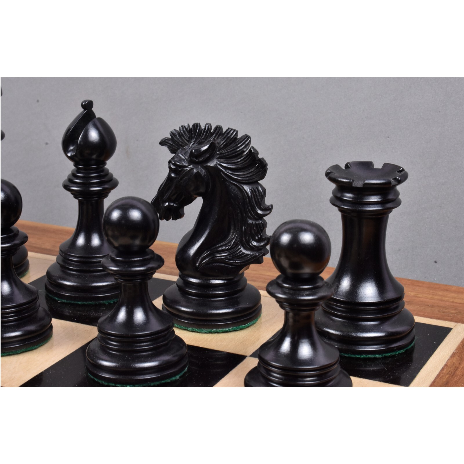 Alexandria Luxury Staunton Chess Pieces Only Set - Triple Weighted - Ebony Wood