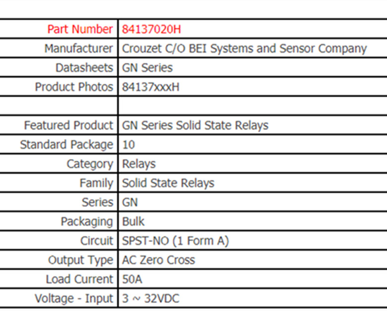 1PC GN 84137020 SSR GN IP20 50A/240VAC DC INPUT Solid State Relay