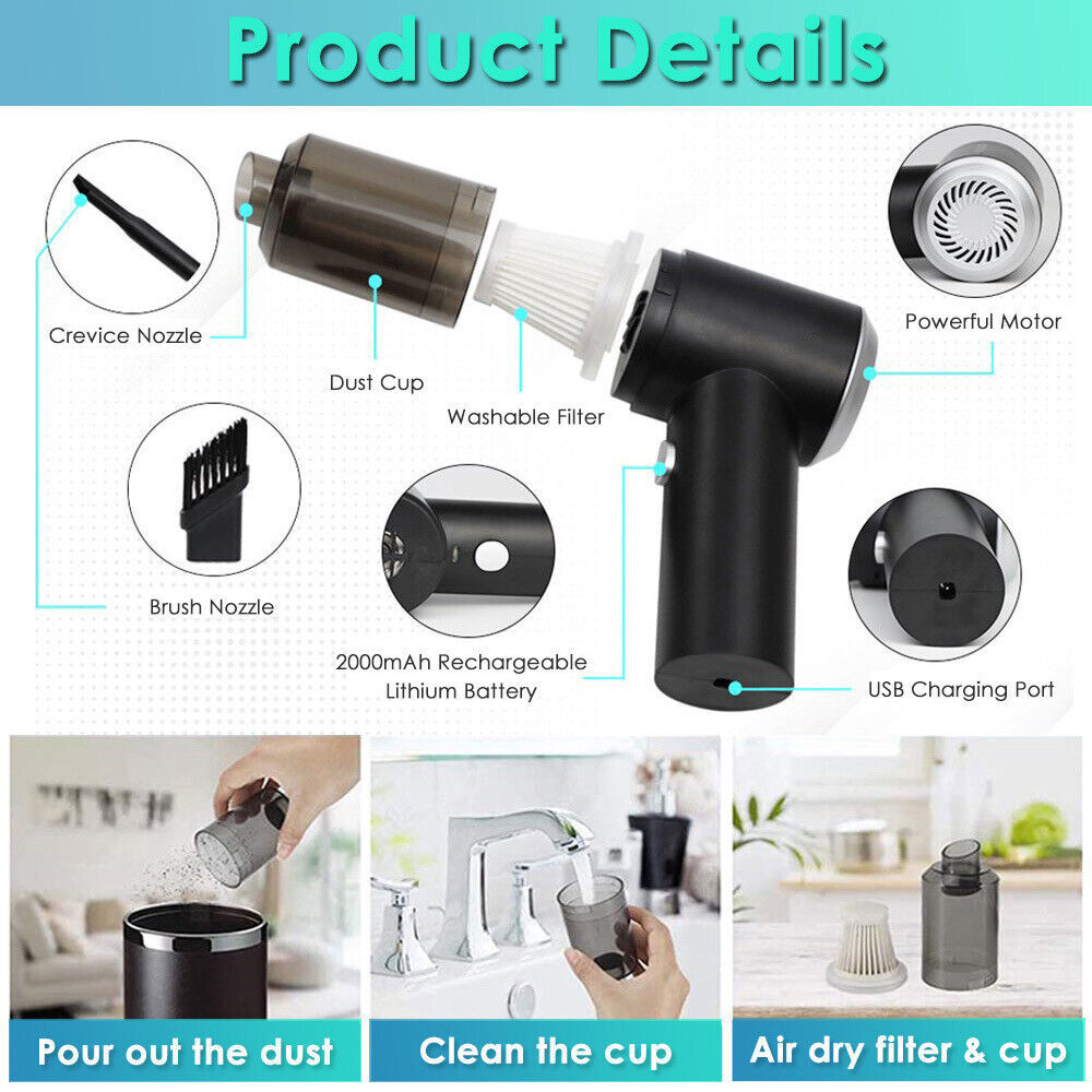 US Mini Computer Vacuum USB Keyboard Cleaner PC Laptop Brush Dust Cleaning Kits