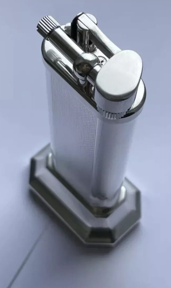 Mint Boxed Dunhill Silver ‘Barley’ Unique Table Lighter - Working