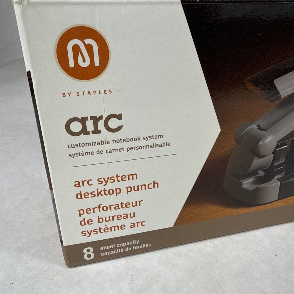 Staples Arc System 11-Hole Desktop Punch, 8-Sheet Capacity, Model 40836 EUC