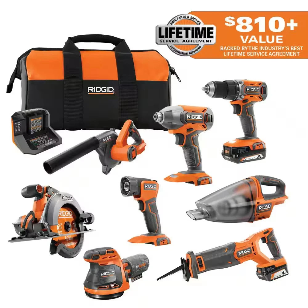 BRAND NEW SEALED!! Ridgid R96850 18V 8-Tool Combo Kit