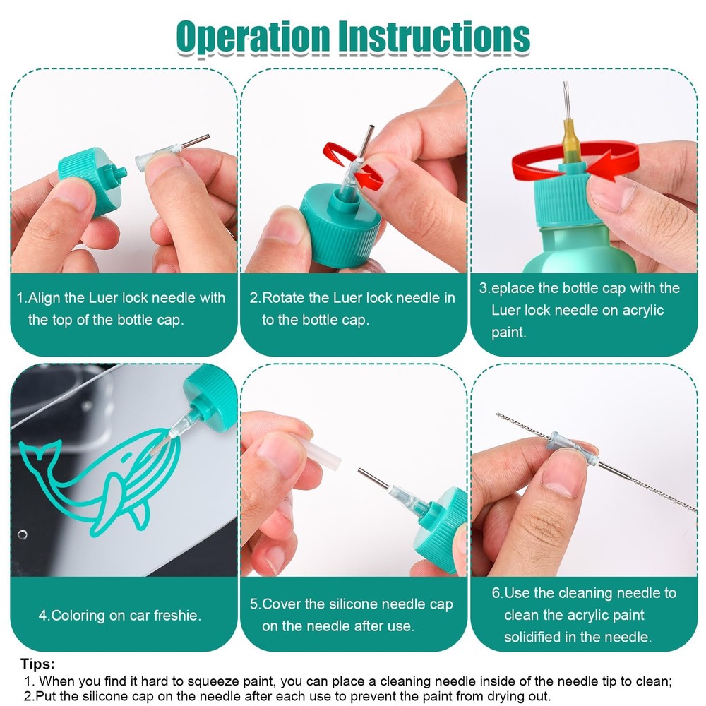 41pcs Precision Applicator Caps Set, Precision Tip Applicator Caps for 2oz Ac...